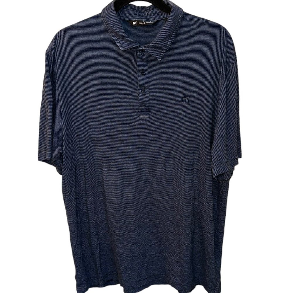 Men's Travis Mathew Blue Golf Polo‎ Shirt Size Large